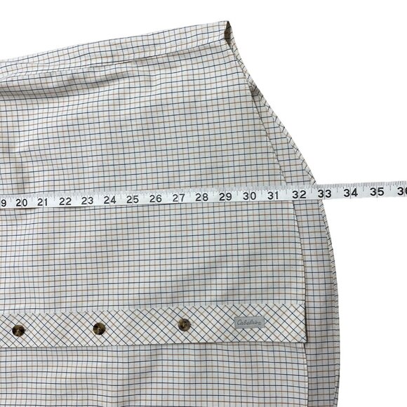 CABELAS SHIRT BUTTON DOWN PLAID 100% COTTON OUTFITTER SERIES MENS SHORT SLEEVE - Picture 10 of 11